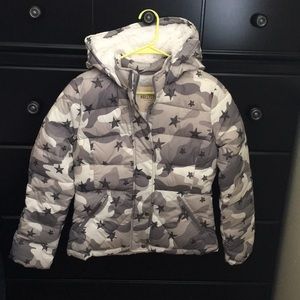 Gray Camo Hollister Puffer Jacket